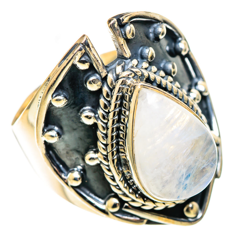 Rainbow Moonstone Rings handcrafted by Anasilvercos - RING108753 - Photo 2