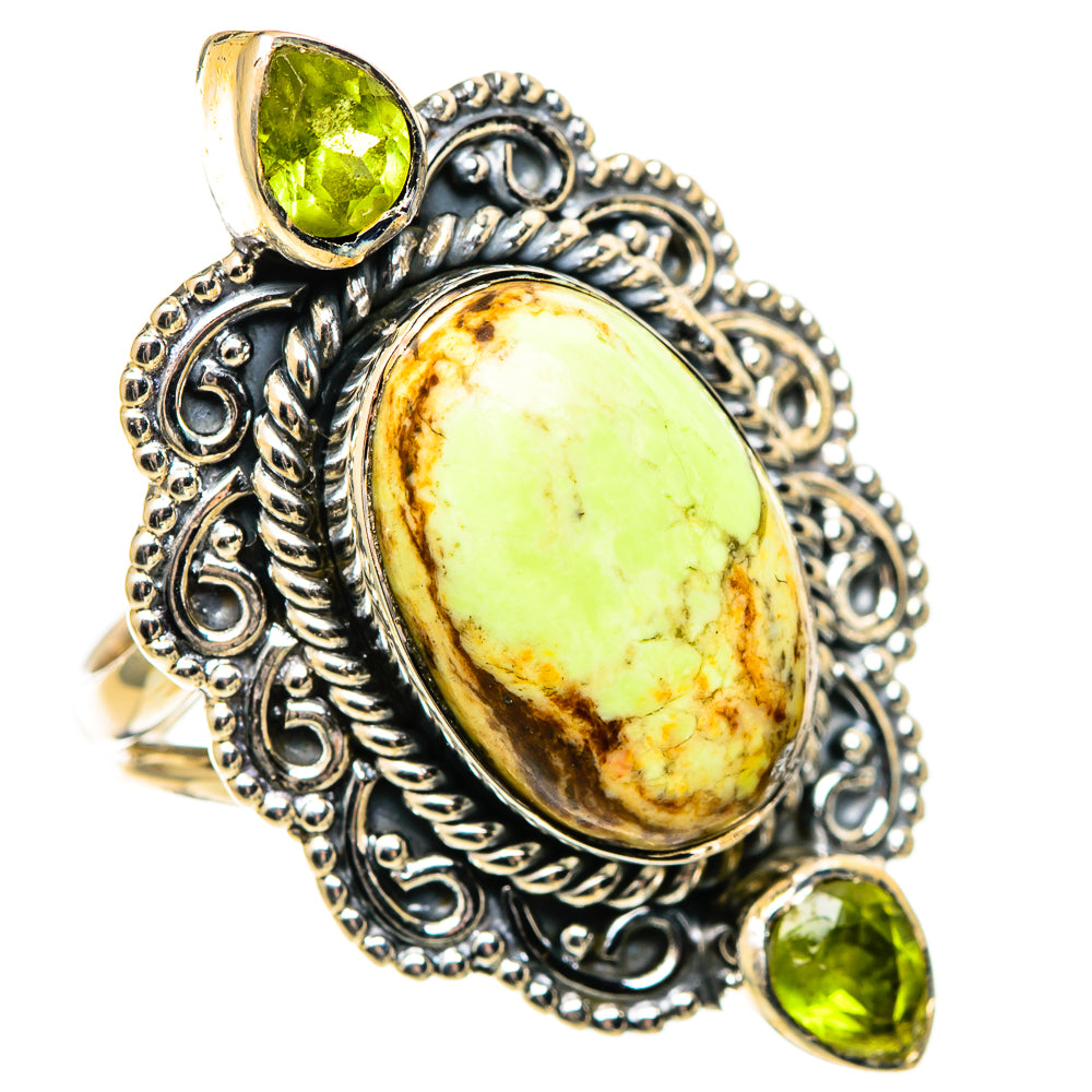 Lemon Chrysoprase Rings handcrafted by Anasilvercos - RING108768 - Photo 2