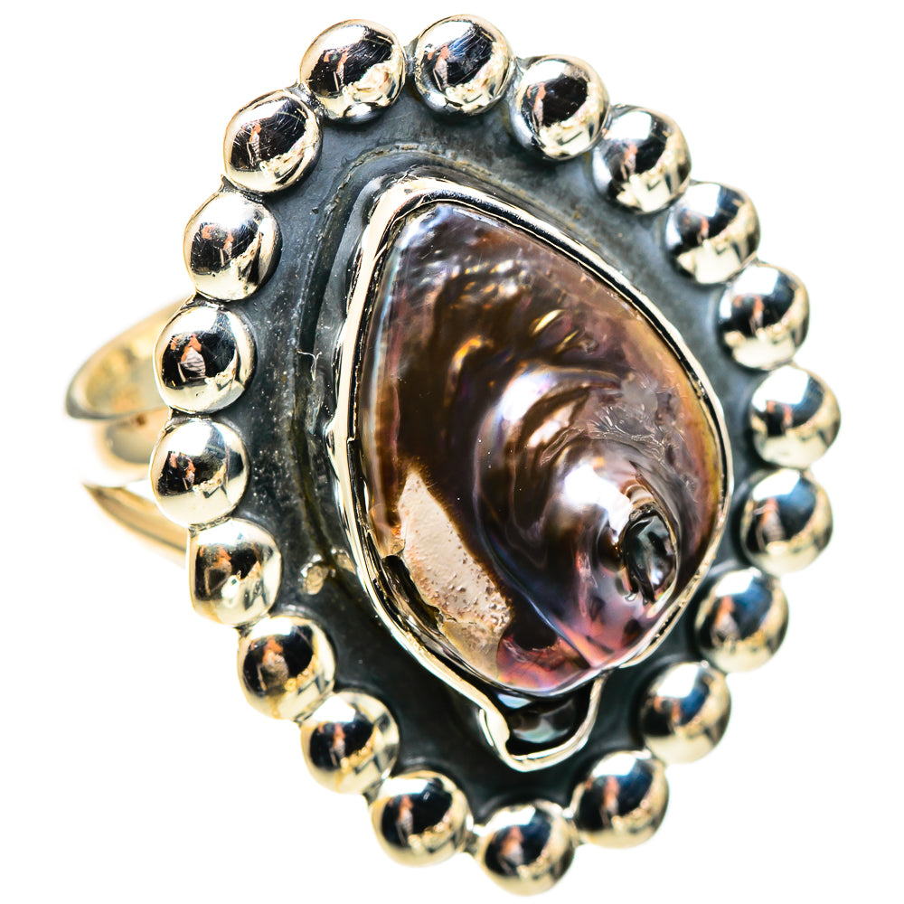 Titanium Mother Of Pearl Rings handcrafted by Anasilvercos - RING108776 - Photo 2