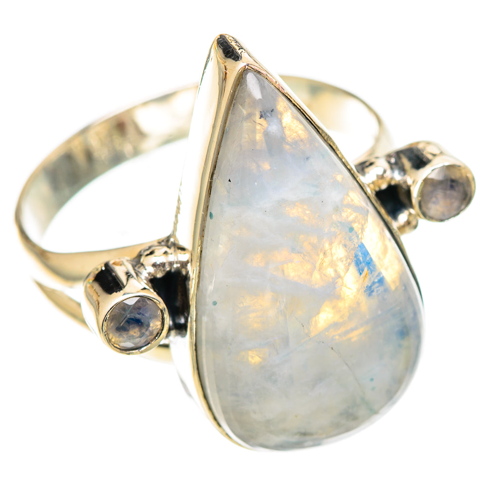 Rainbow Moonstone Rings handcrafted by Anasilvercos - RING108781 - Photo 2