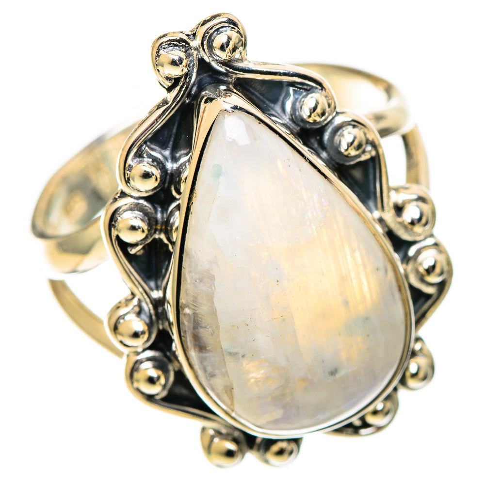 Rainbow Moonstone Rings handcrafted by Anasilvercos - RING108783 - Photo 2