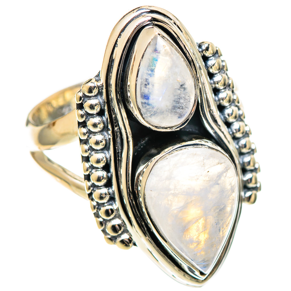 Rainbow Moonstone Rings handcrafted by Anasilvercos - RING108784 - Photo 2