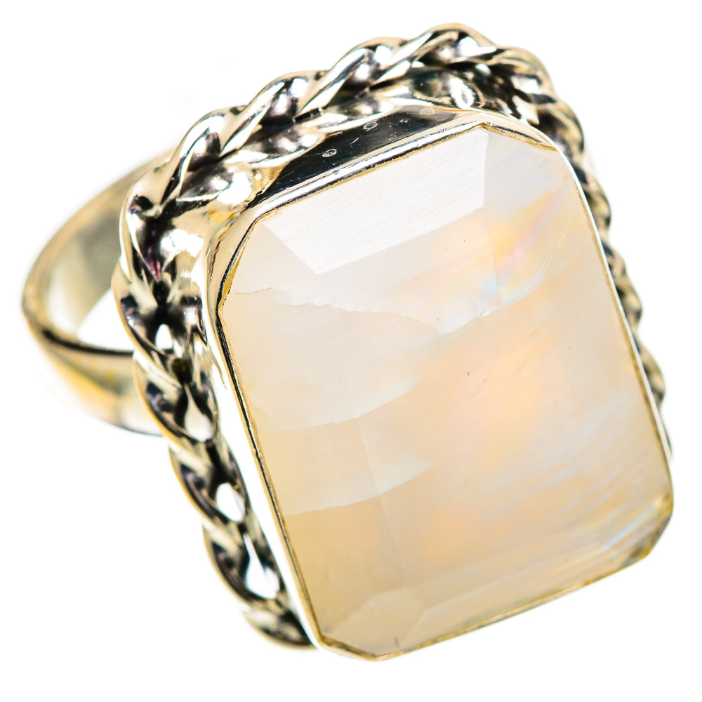Rainbow Moonstone Rings handcrafted by Anasilvercos - RING108785 - Photo 2