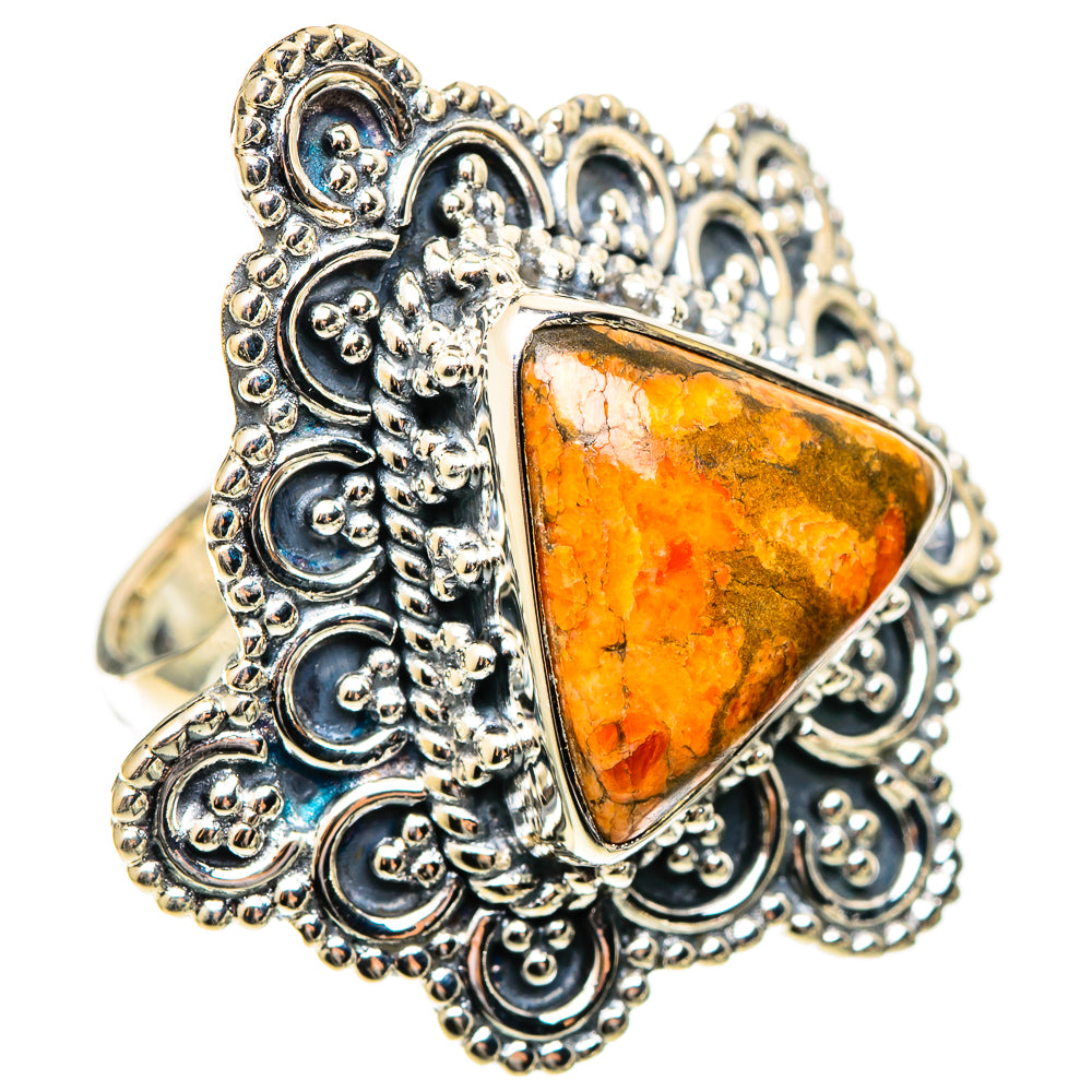 Orange Copper Composite Turquoise Rings handcrafted by Anasilvercos - RING108844 - Photo 2