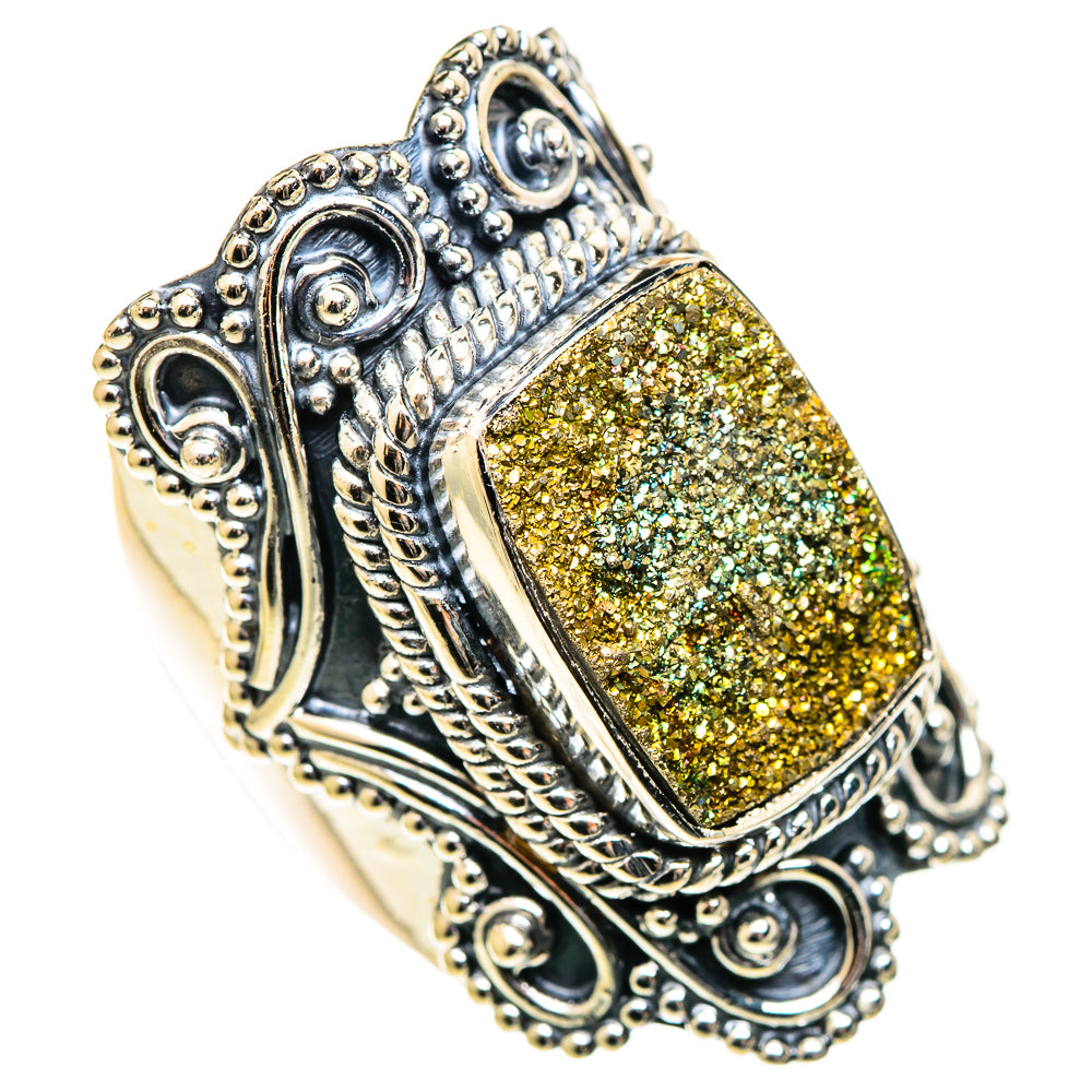 Spectro Pyrite Druzy Rings handcrafted by Anasilvercos - RING108851 - Photo 2