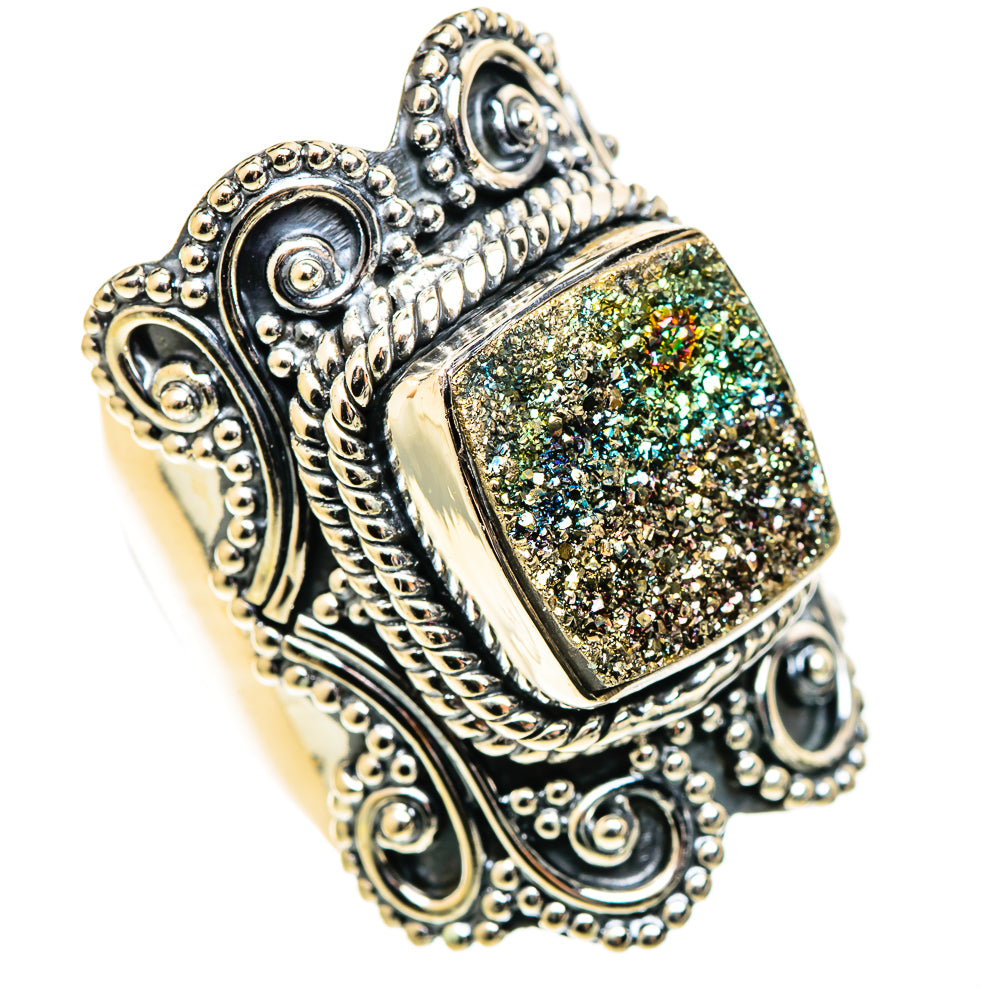 Spectro Pyrite Druzy Rings handcrafted by Anasilvercos - RING108886 - Photo 2