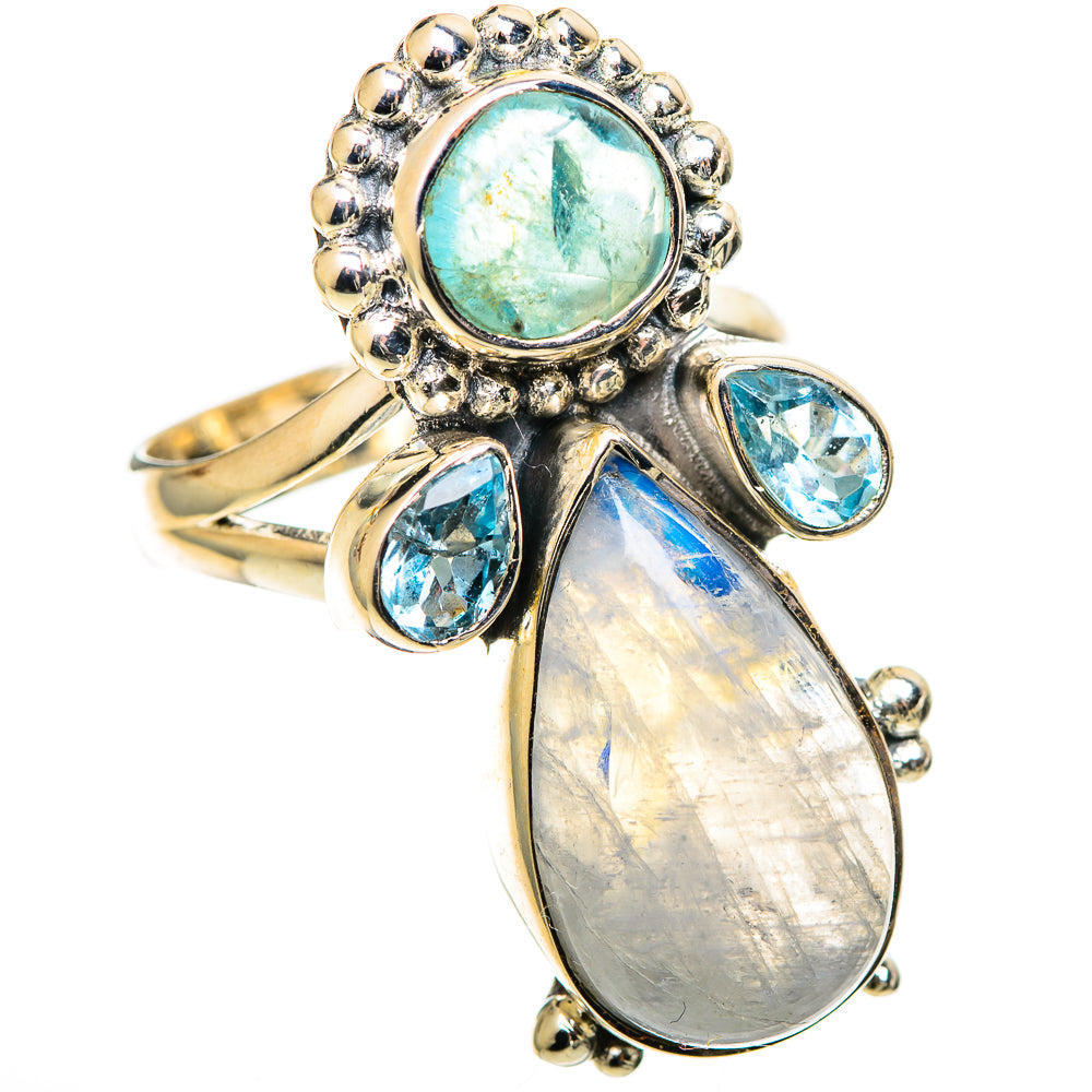Rainbow Moonstone Rings handcrafted by Anasilvercos - RING108893 - Photo 2