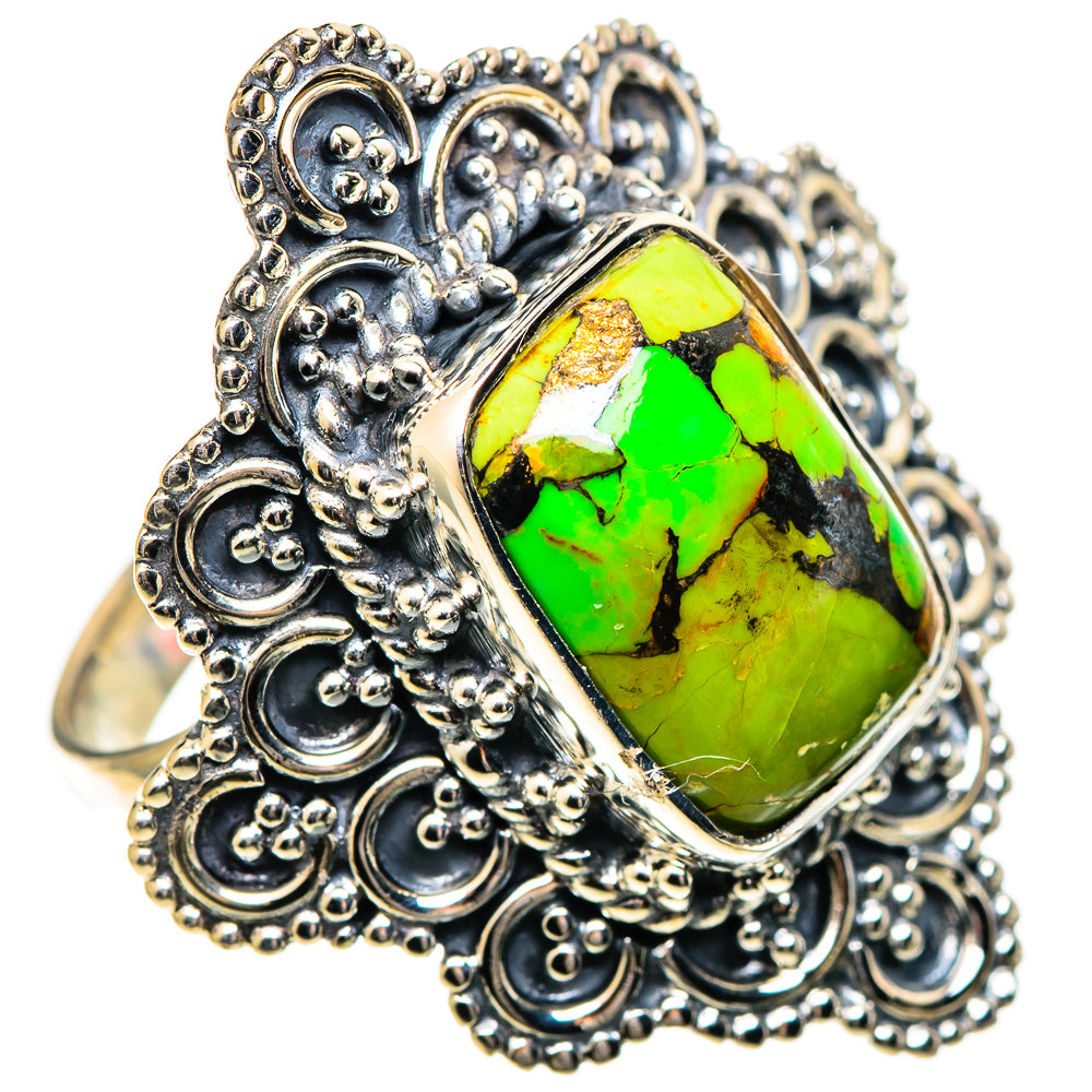 Green Copper Composite Turquoise Rings handcrafted by Anasilvercos - RING108908 - Photo 2