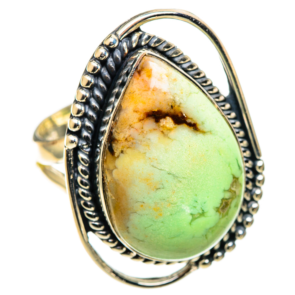 Lemon Chrysoprase Rings handcrafted by Anasilvercos - RING108933 - Photo 2