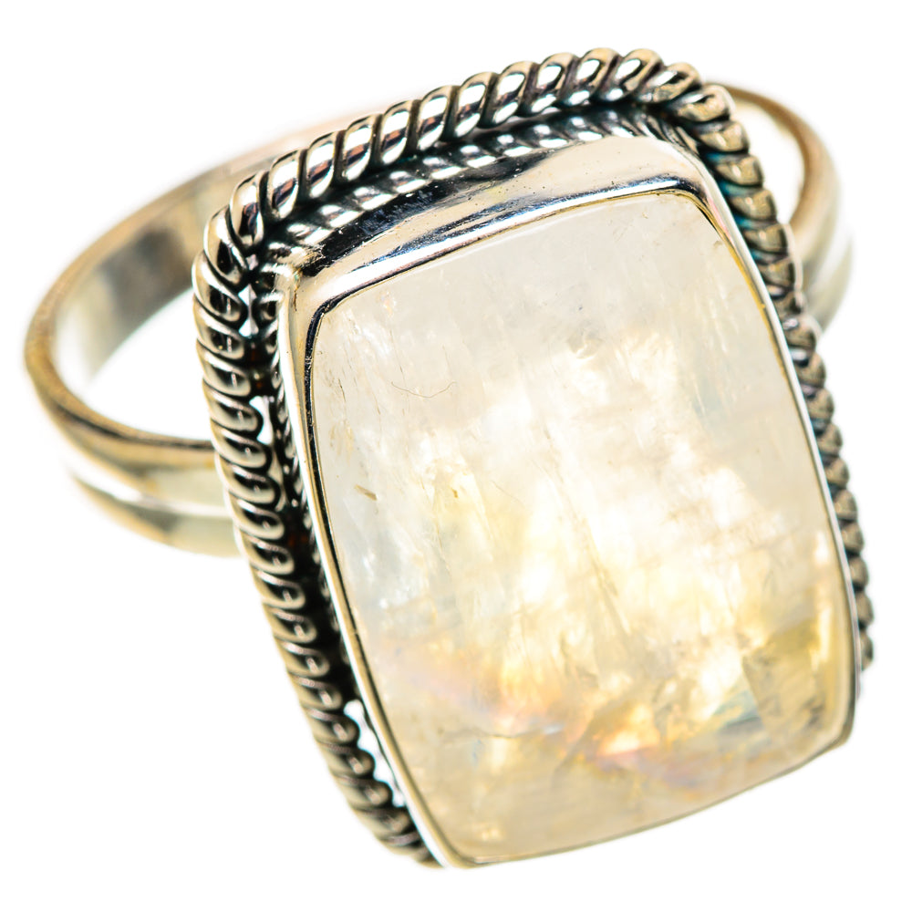 Rainbow Moonstone Rings handcrafted by Anasilvercos - RING108949 - Photo 2