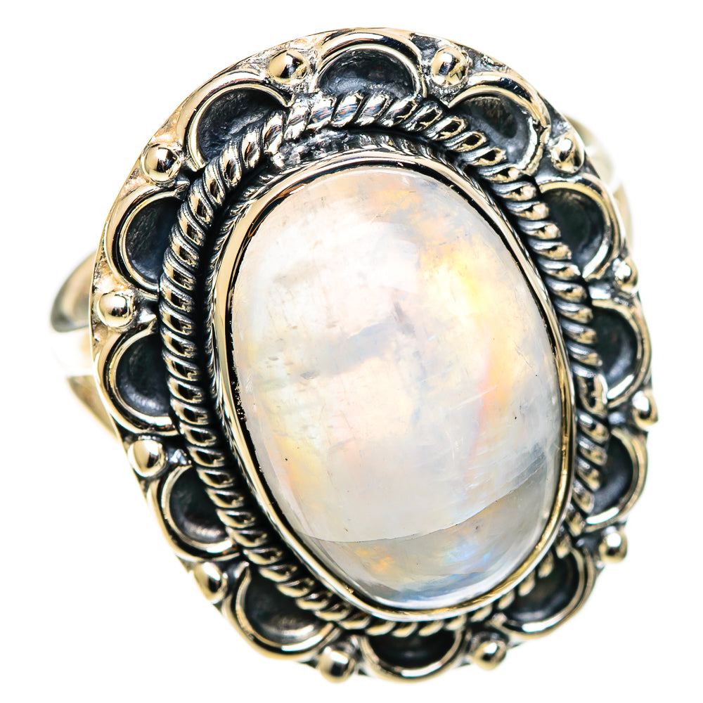 Rainbow Moonstone Rings handcrafted by Anasilvercos - RING108951 - Photo 2
