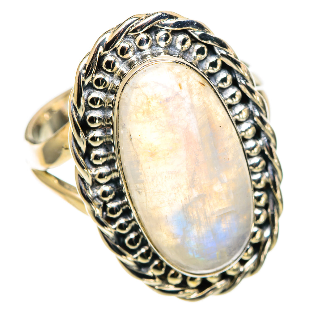 Rainbow Moonstone Rings handcrafted by Anasilvercos - RING108980 - Photo 2