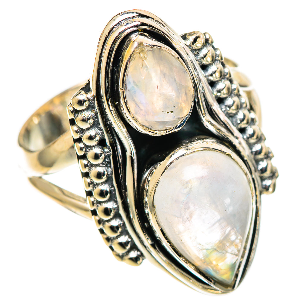 Rainbow Moonstone Rings handcrafted by Anasilvercos - RING108981 - Photo 2