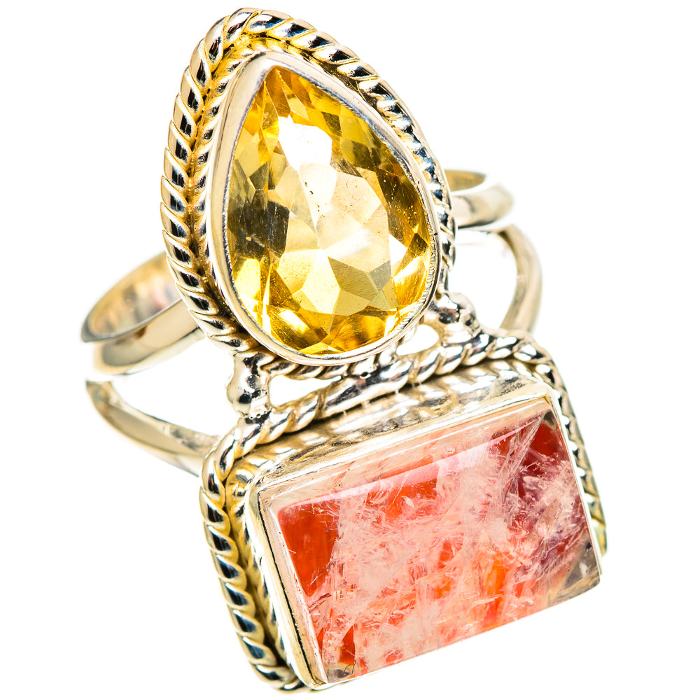 Orange Moonstone Rings handcrafted by Anasilvercos - RING109001 - Photo 2