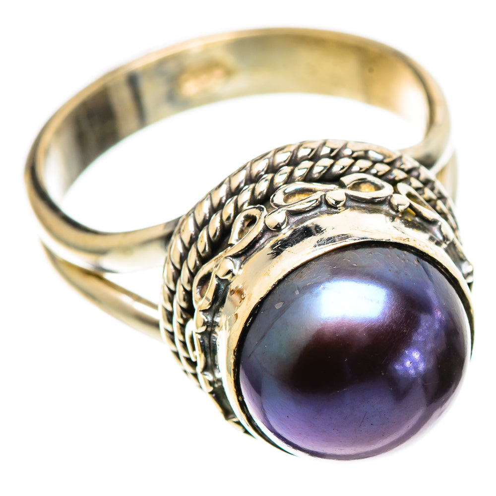 Titanium Pearl Rings handcrafted by Anasilvercos - RING109006 - Photo 2