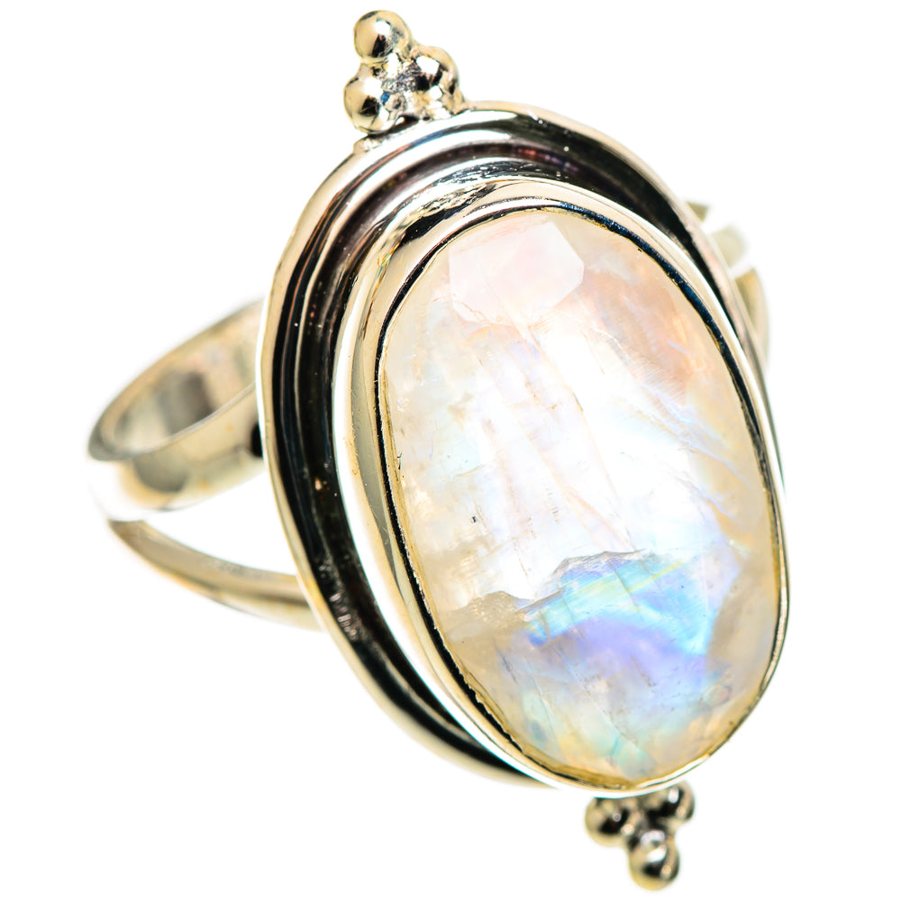 Rainbow Moonstone Rings handcrafted by Anasilvercos - RING109011 - Photo 2