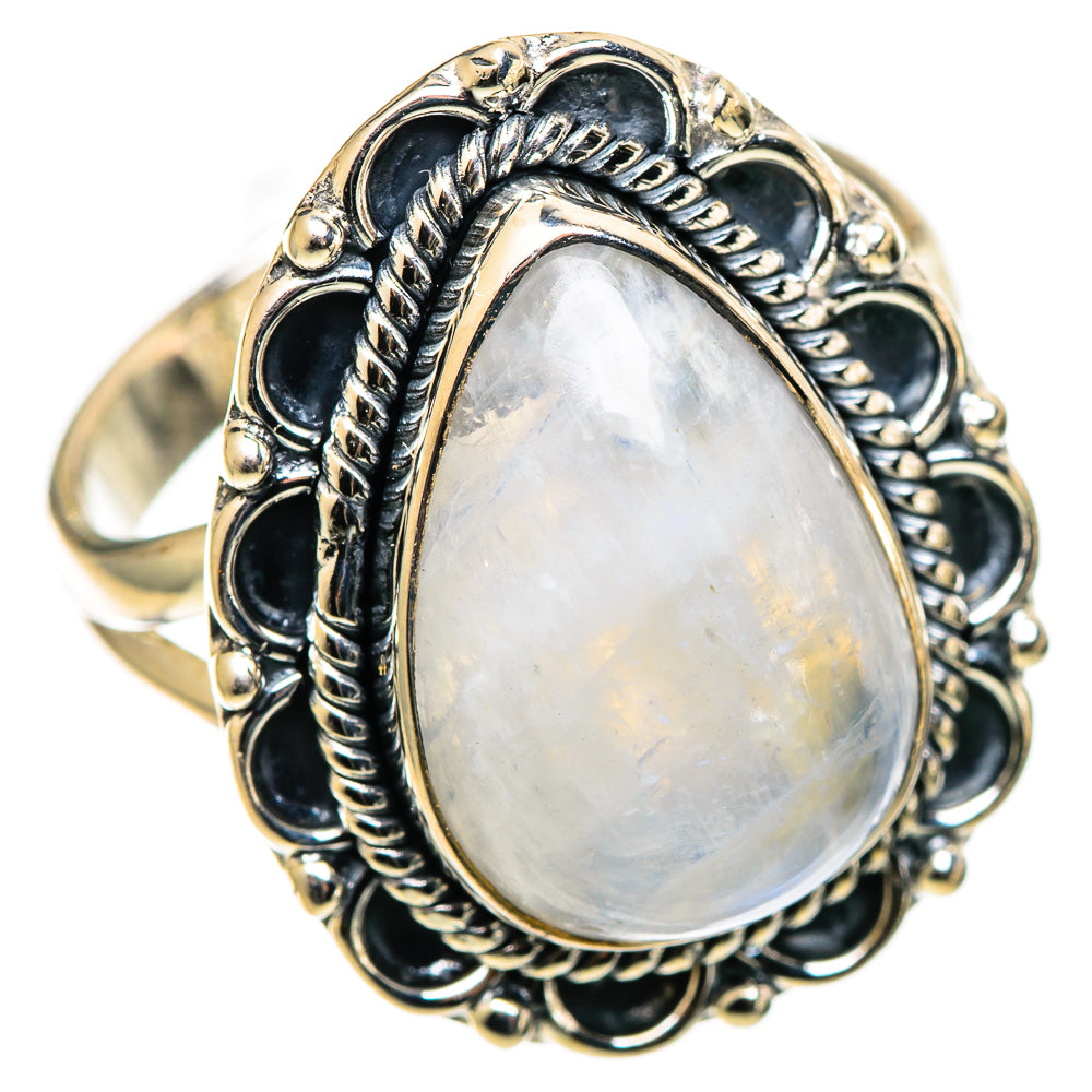 Rainbow Moonstone Rings handcrafted by Anasilvercos - RING109013 - Photo 2