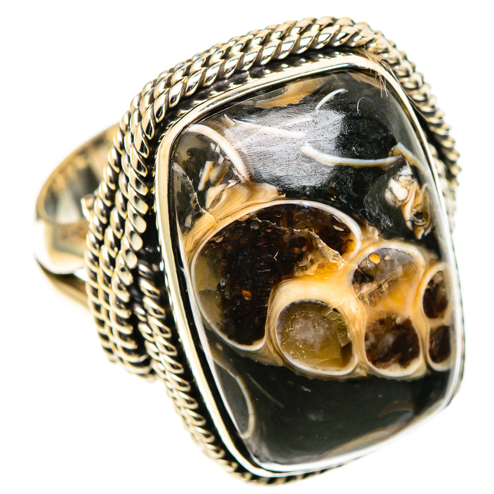 Turritella Agate Rings handcrafted by Anasilvercos - RING109030 - Photo 2