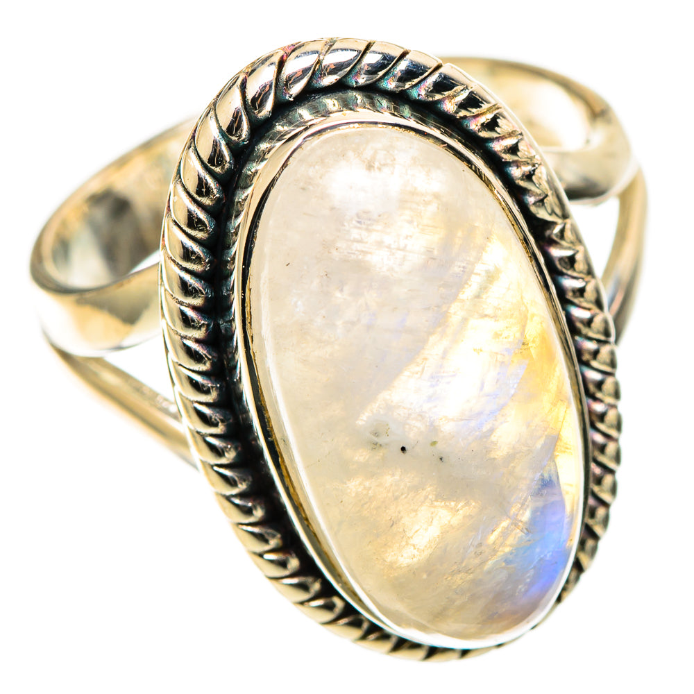 Rainbow Moonstone Rings handcrafted by Anasilvercos - RING109067 - Photo 2