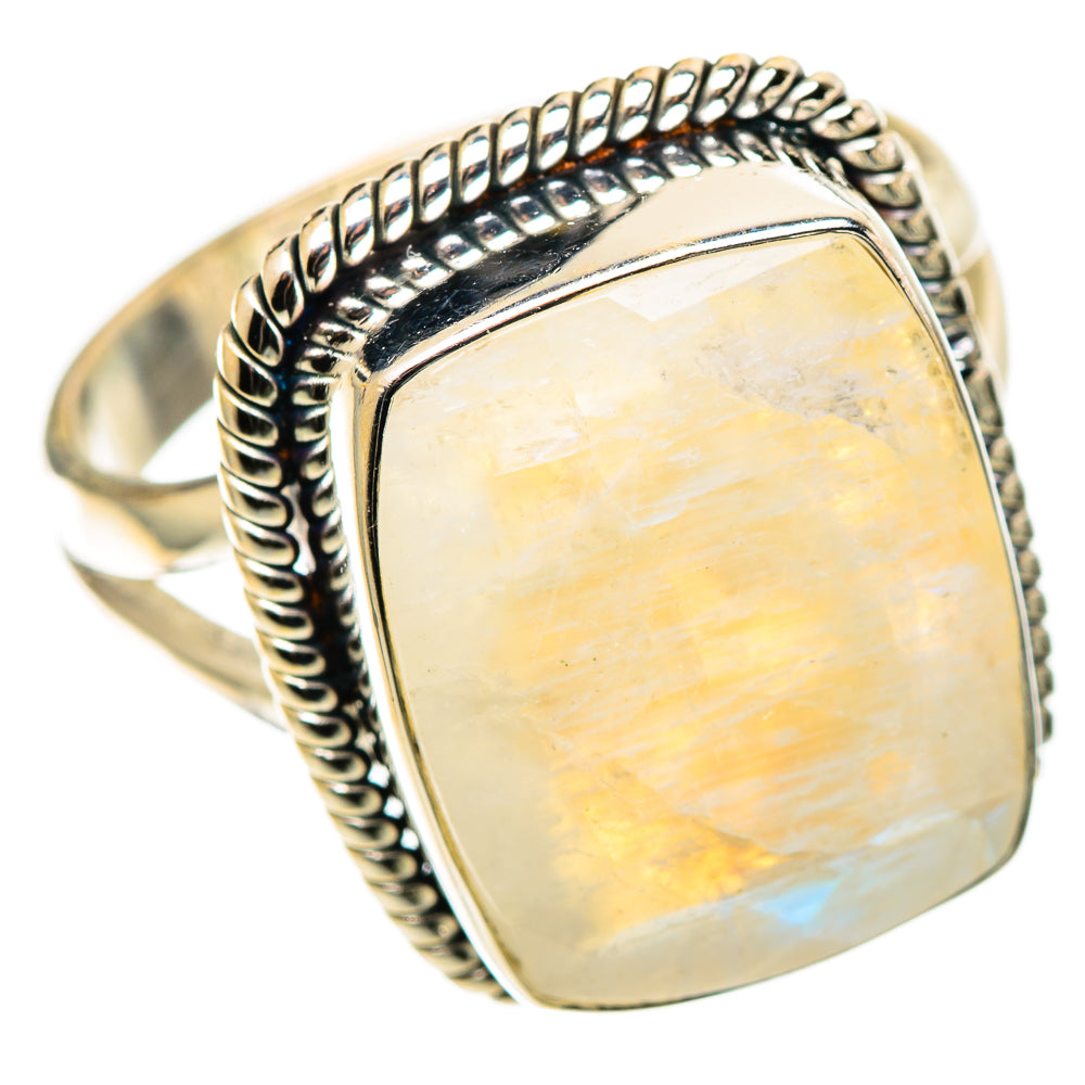 Rainbow Moonstone Rings handcrafted by Anasilvercos - RING109068 - Photo 2