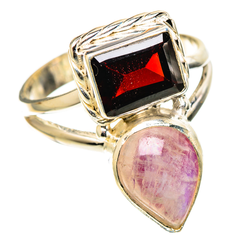 Pink Moonstone Rings handcrafted by Anasilvercos - RING109072 - Photo 2