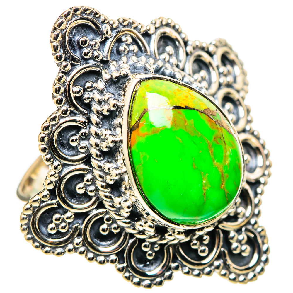 Green Copper Composite Turquoise Rings handcrafted by Anasilvercos - RING109146 - Photo 2
