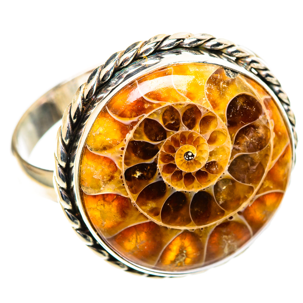 Ammonite Fossil Rings handcrafted by Anasilvercos - RING109150 - Photo 2