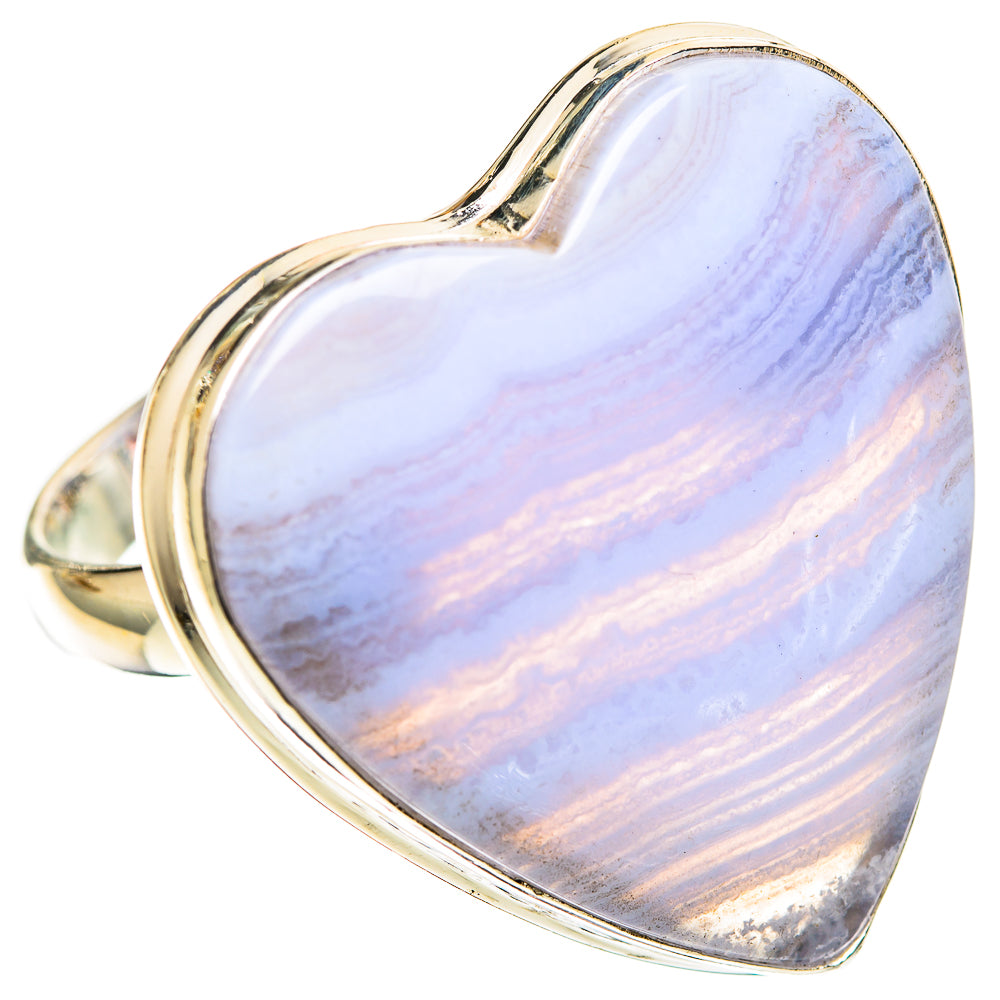 Blue Lace Agate Rings handcrafted by Anasilvercos - RING109170 - Photo 2