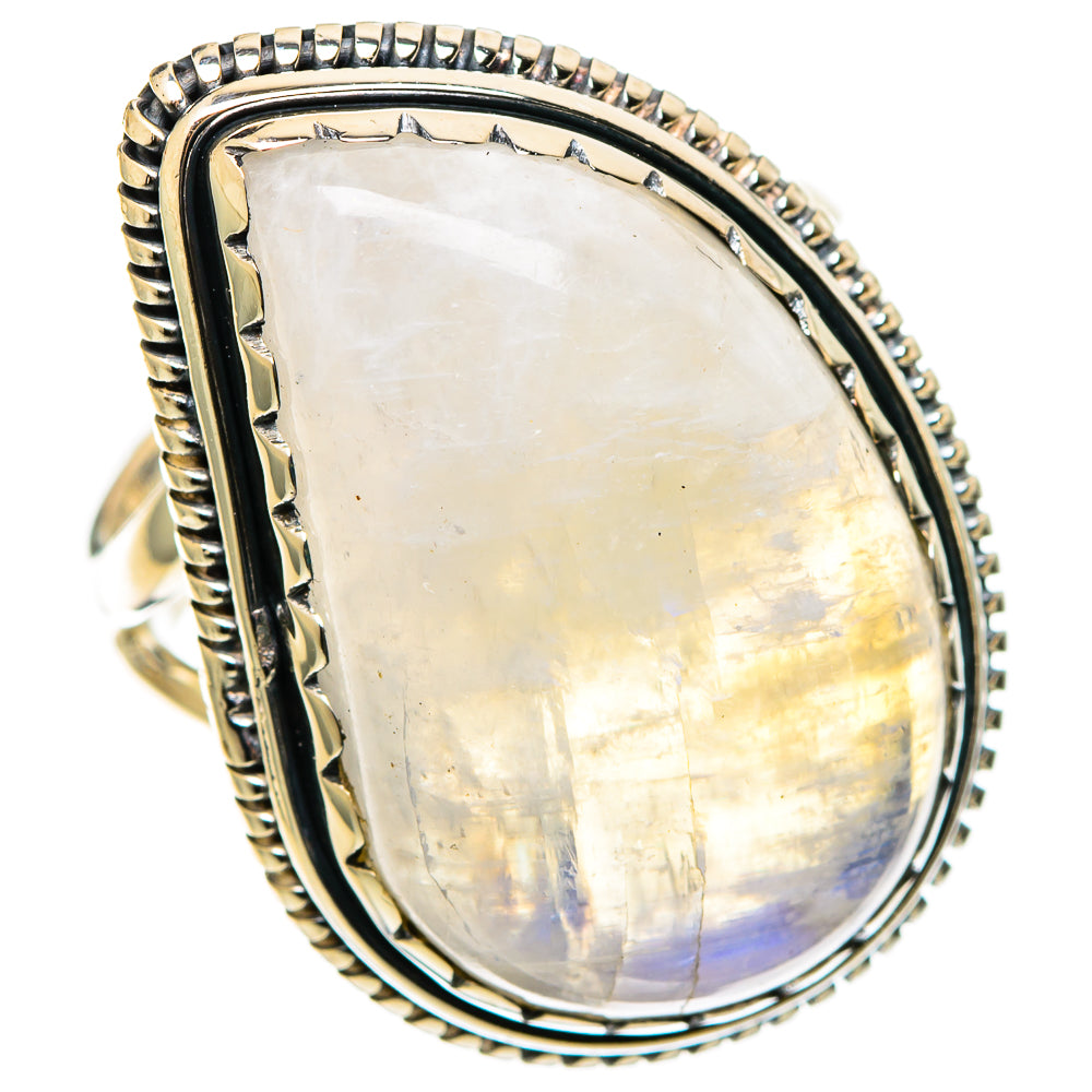 Rainbow Moonstone Rings handcrafted by Anasilvercos - RING109209 - Photo 2