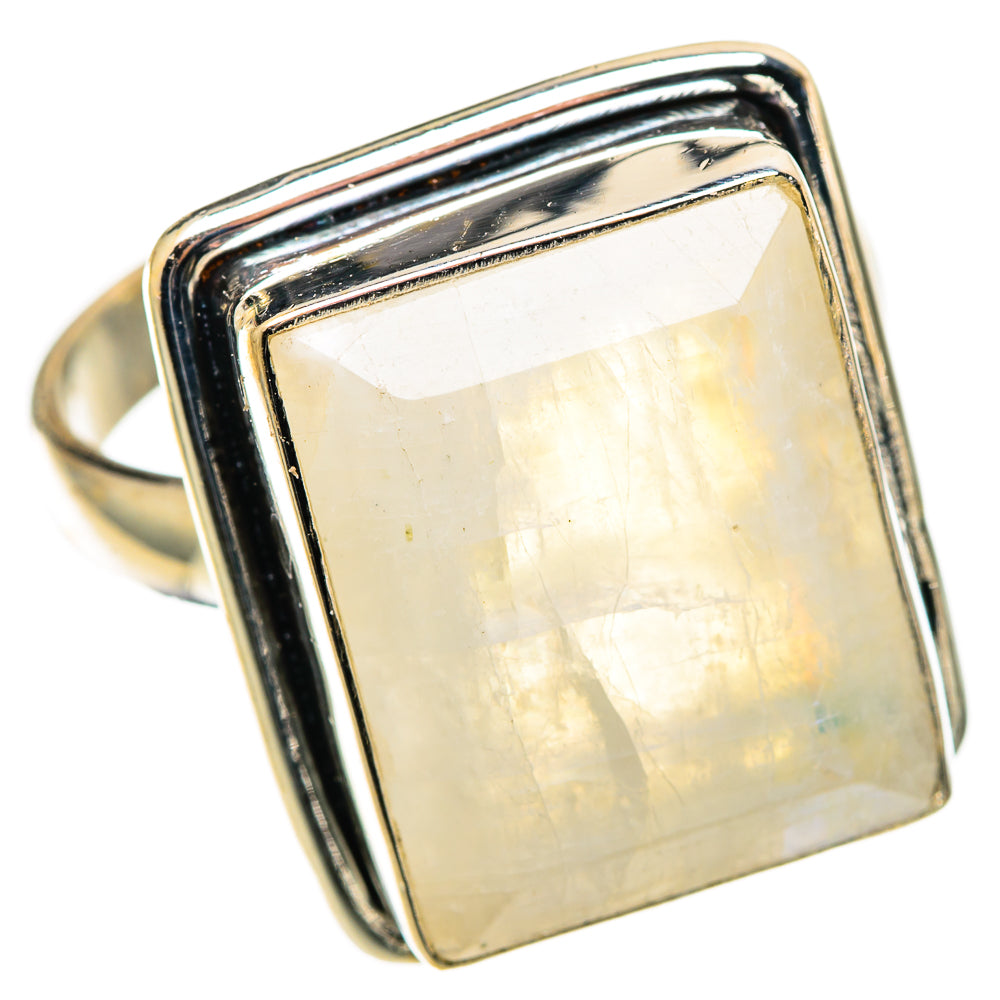 Rainbow Moonstone Rings handcrafted by Anasilvercos - RING109210 - Photo 2