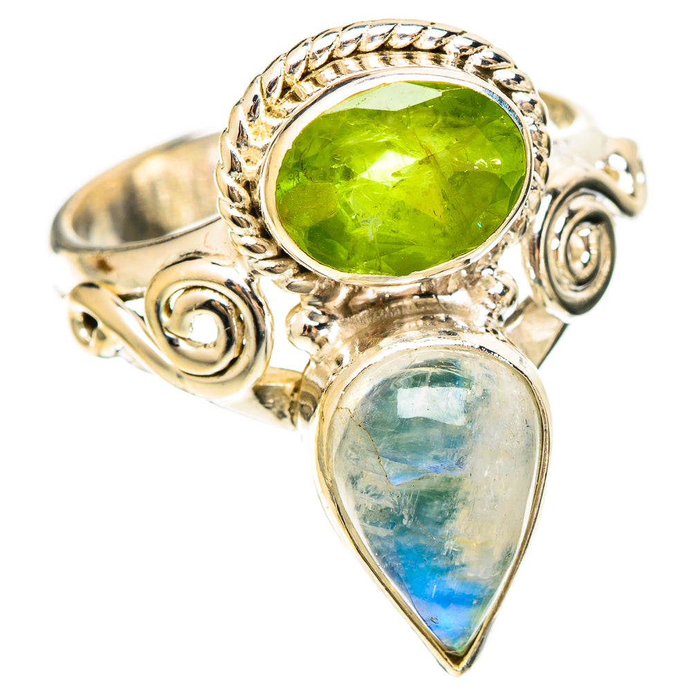 Rainbow Moonstone Rings handcrafted by Anasilvercos - RING109233 - Photo 2