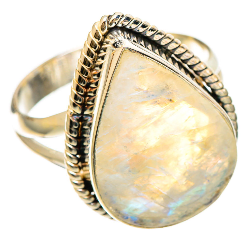 Rainbow Moonstone Rings handcrafted by Anasilvercos - RING109248 - Photo 2