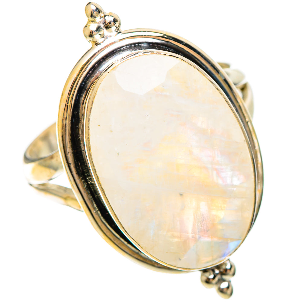 Rainbow Moonstone Rings handcrafted by Anasilvercos - RING109249 - Photo 2