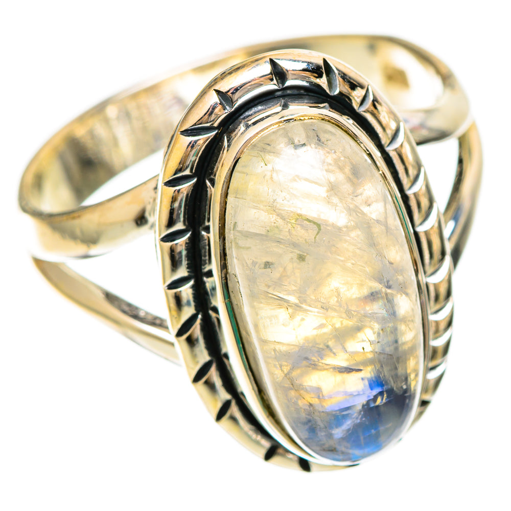 Rainbow Moonstone Rings handcrafted by Anasilvercos - RING109251 - Photo 2