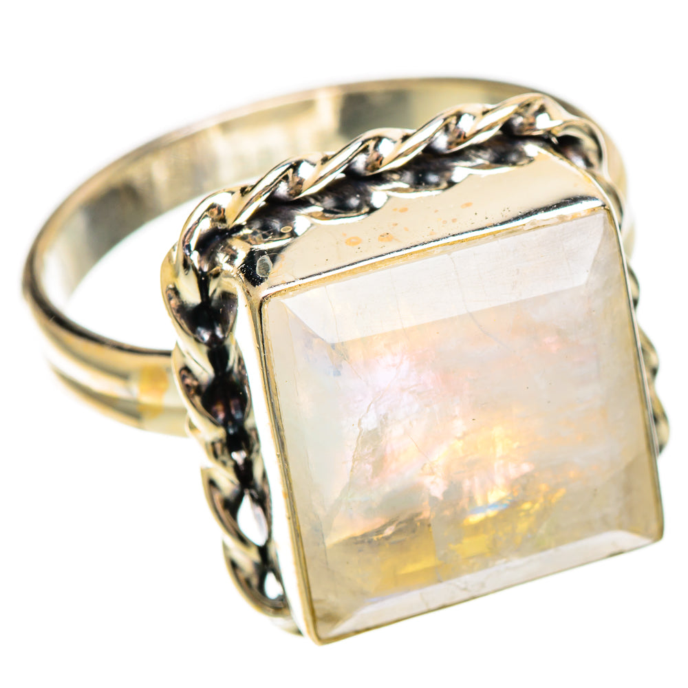 Rainbow Moonstone Rings handcrafted by Anasilvercos - RING109279 - Photo 2