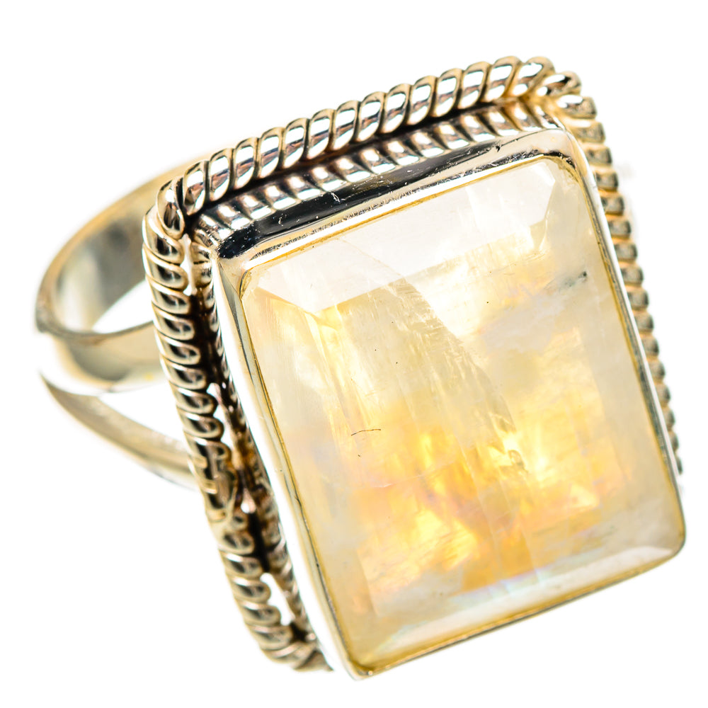 Rainbow Moonstone Rings handcrafted by Anasilvercos - RING109280 - Photo 2