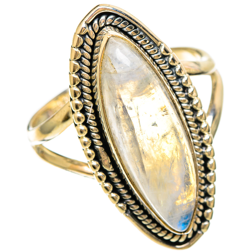 Rainbow Moonstone Rings handcrafted by Anasilvercos - RING109317 - Photo 2