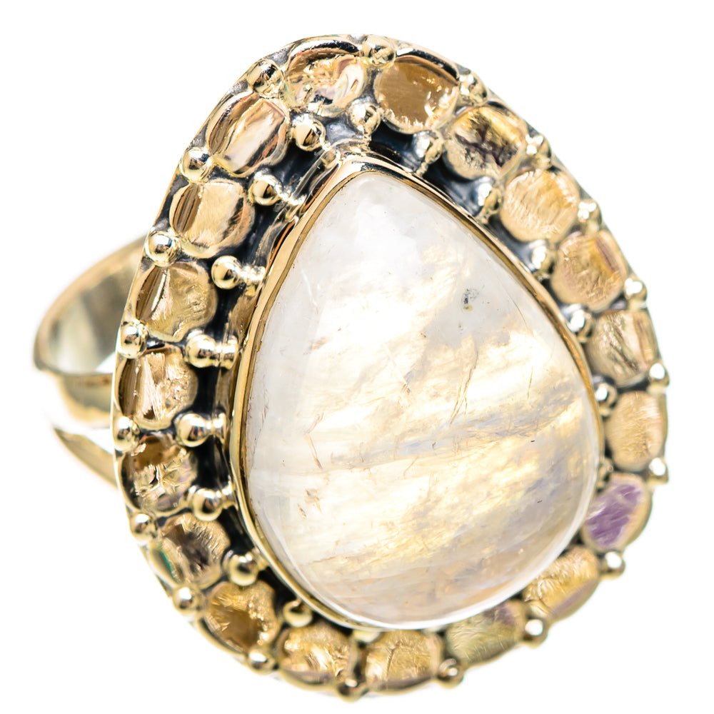 Rainbow Moonstone Rings handcrafted by Anasilvercos - RING109344 - Photo 2