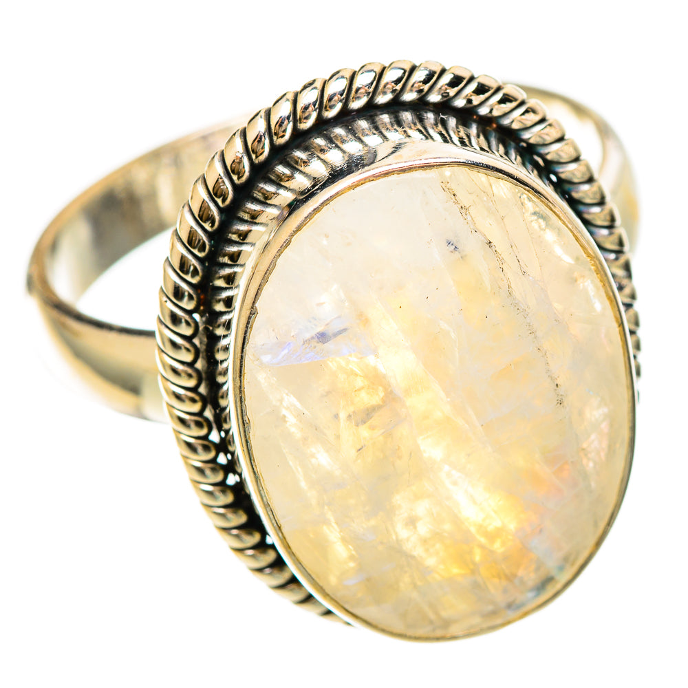 Rainbow Moonstone Rings handcrafted by Anasilvercos - RING109345 - Photo 2