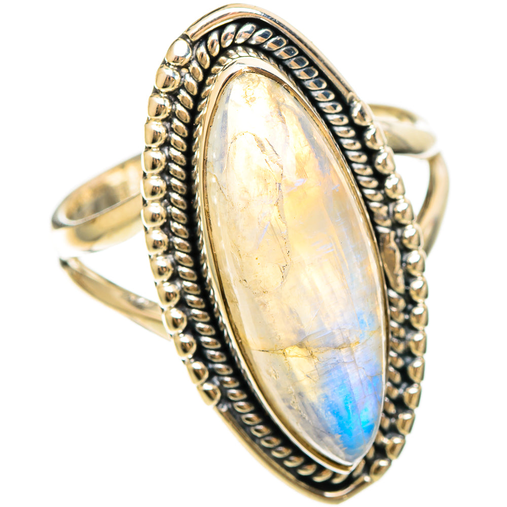 Rainbow Moonstone Rings handcrafted by Anasilvercos - RING109346 - Photo 2