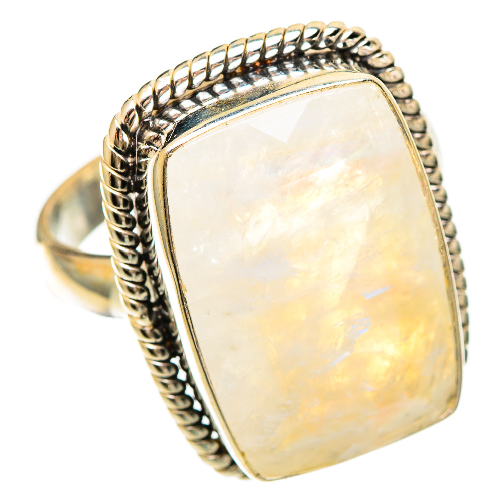Rainbow Moonstone Rings handcrafted by Anasilvercos - RING109376 - Photo 2