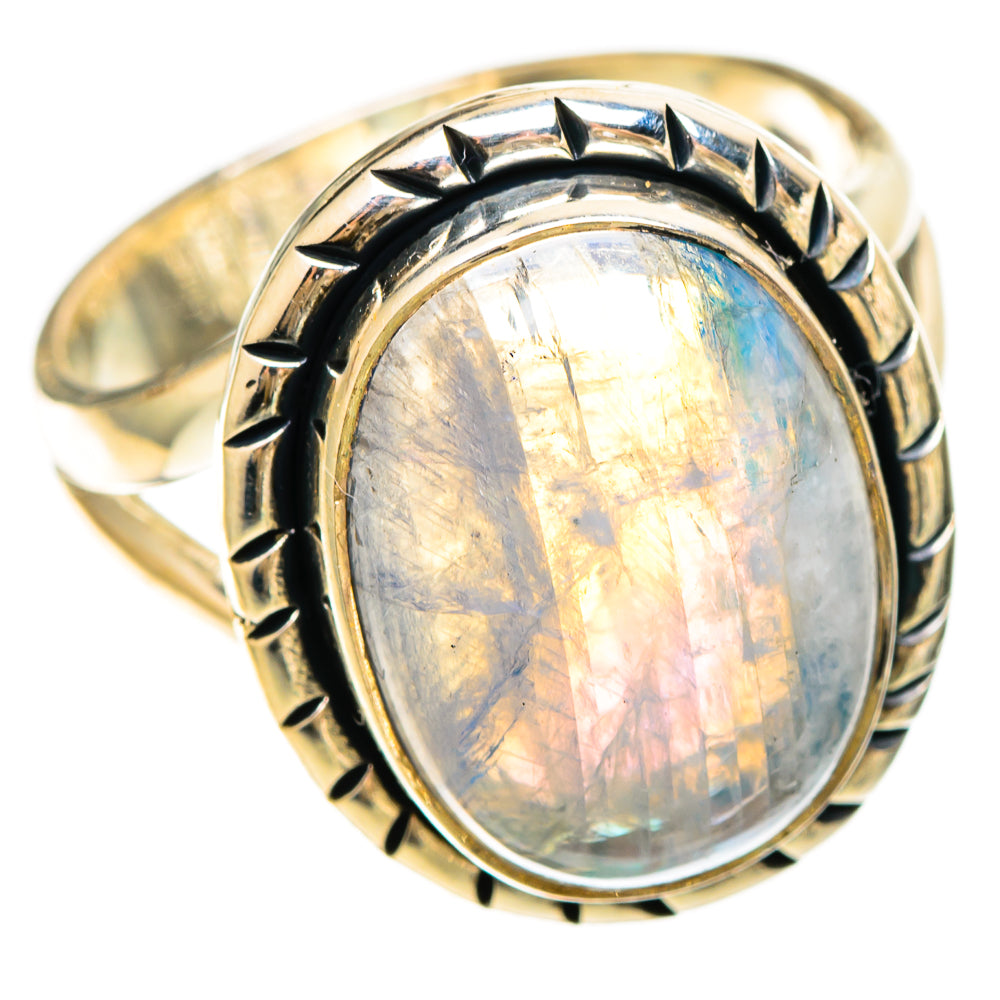 Rainbow Moonstone Rings handcrafted by Anasilvercos - RING109377 - Photo 2
