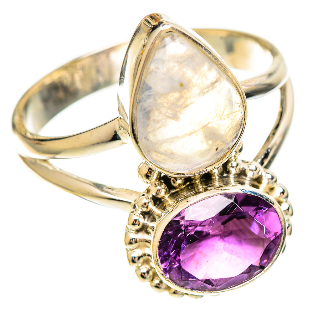 Rainbow Moonstone Rings handcrafted by Anasilvercos - RING109398 - Photo 2
