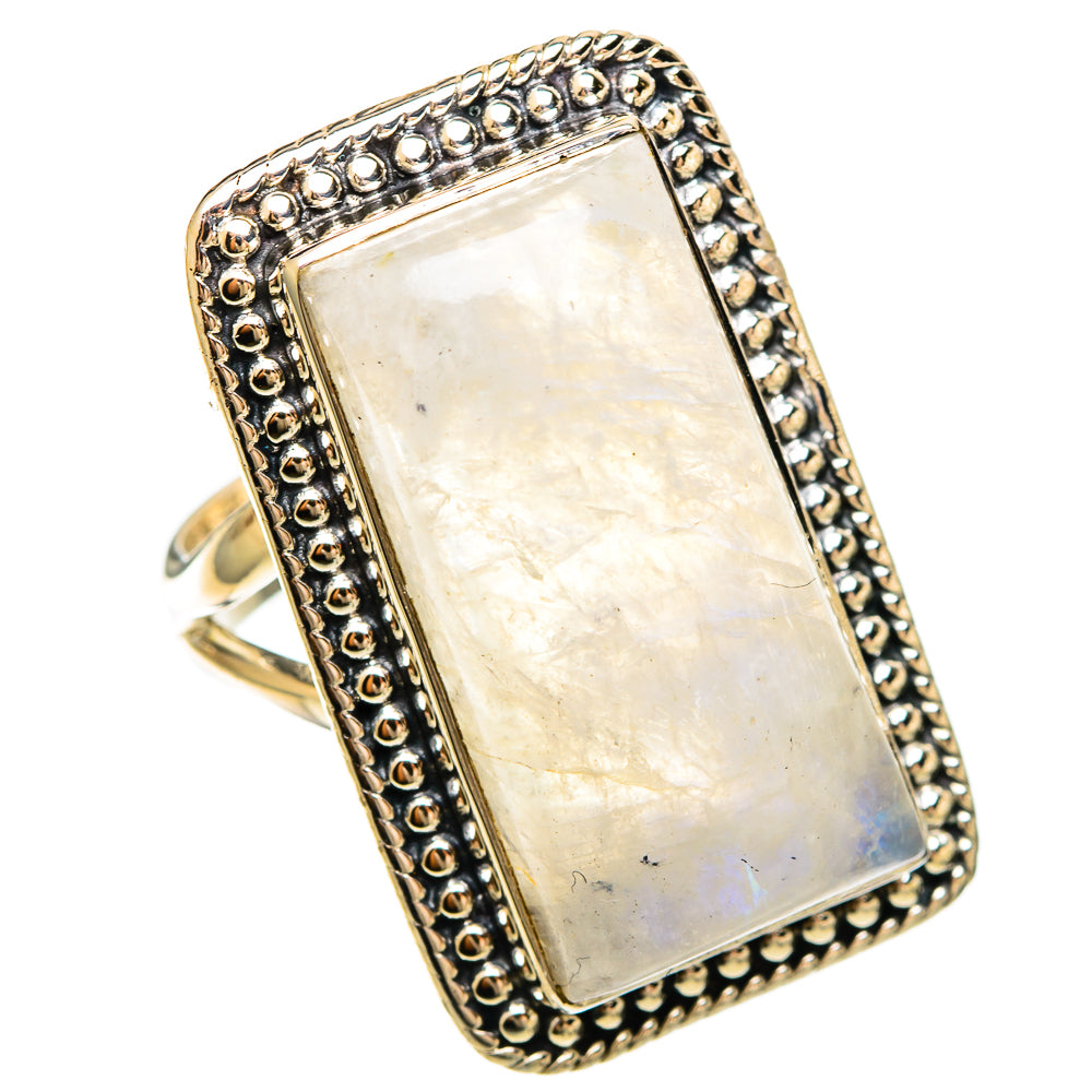 Rainbow Moonstone Rings handcrafted by Anasilvercos - RING109406 - Photo 2