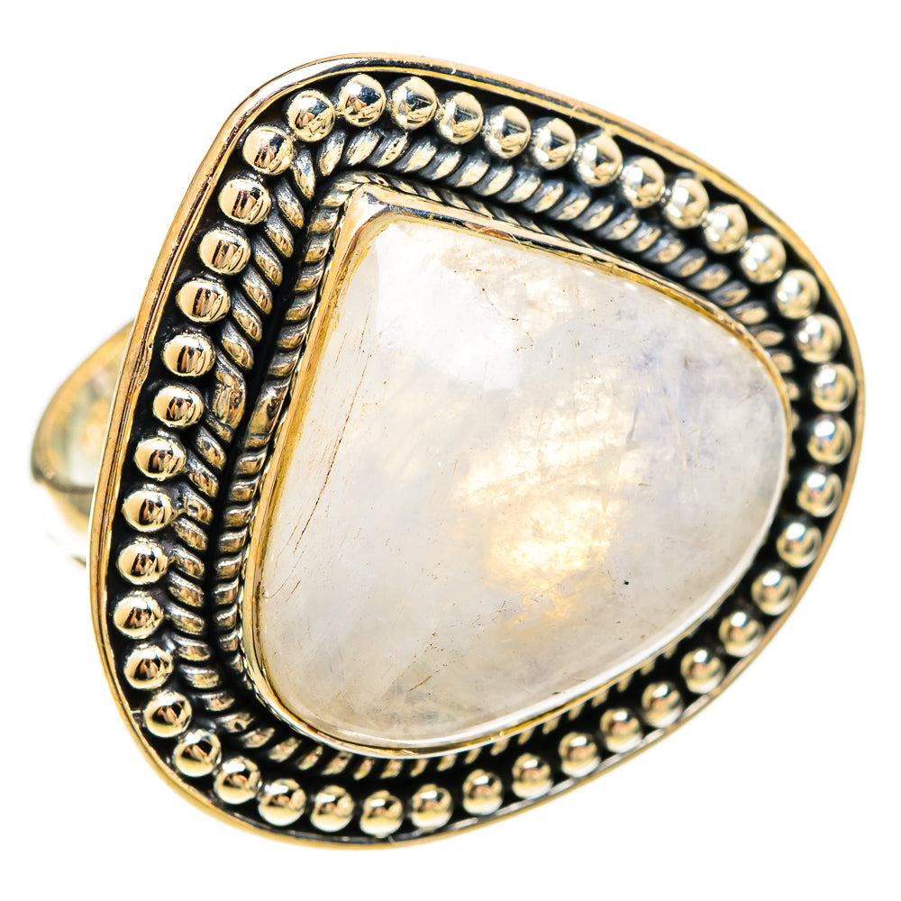 Rainbow Moonstone Rings handcrafted by Anasilvercos - RING109408 - Photo 2