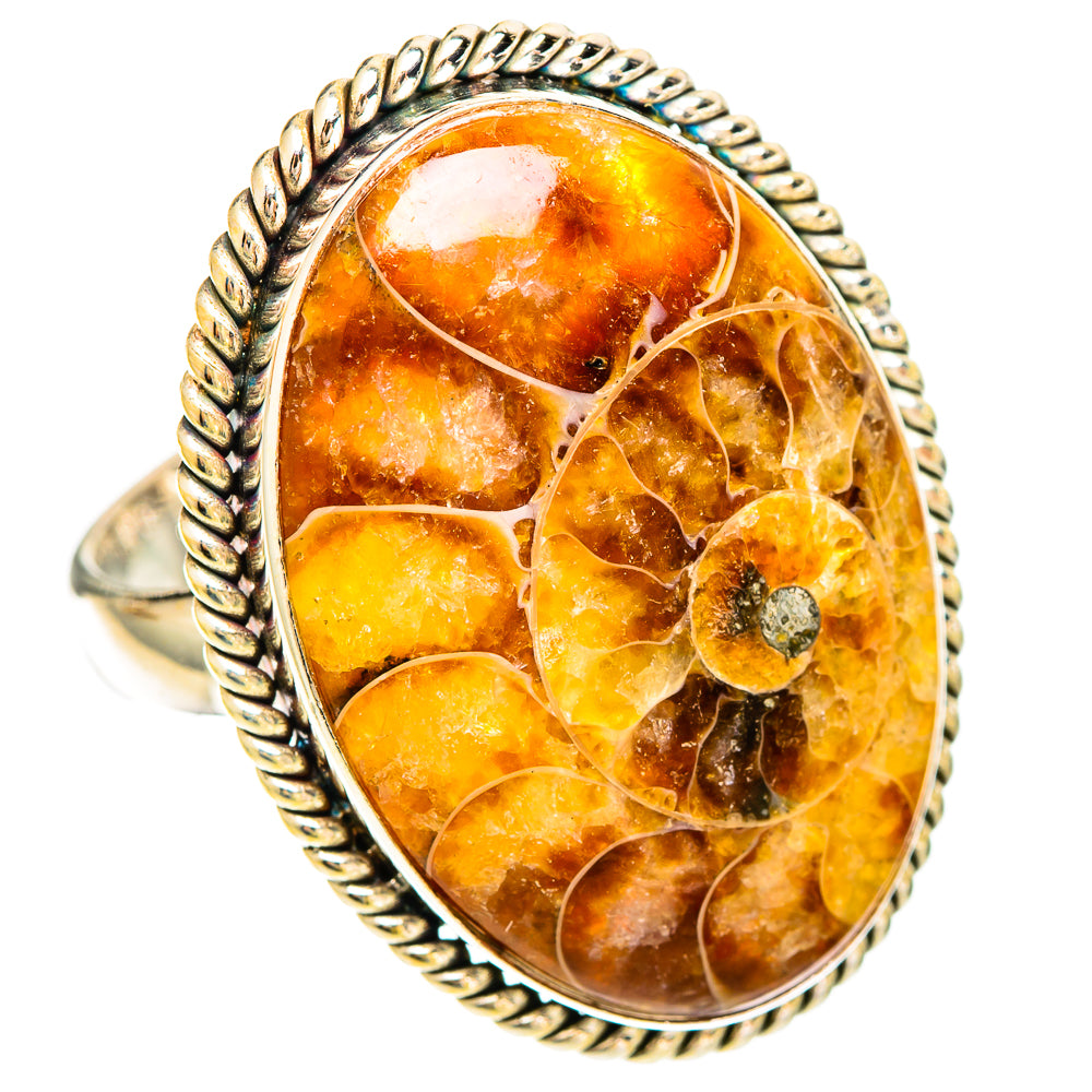 Ammonite Fossil Rings handcrafted by Anasilvercos - RING109429 - Photo 2