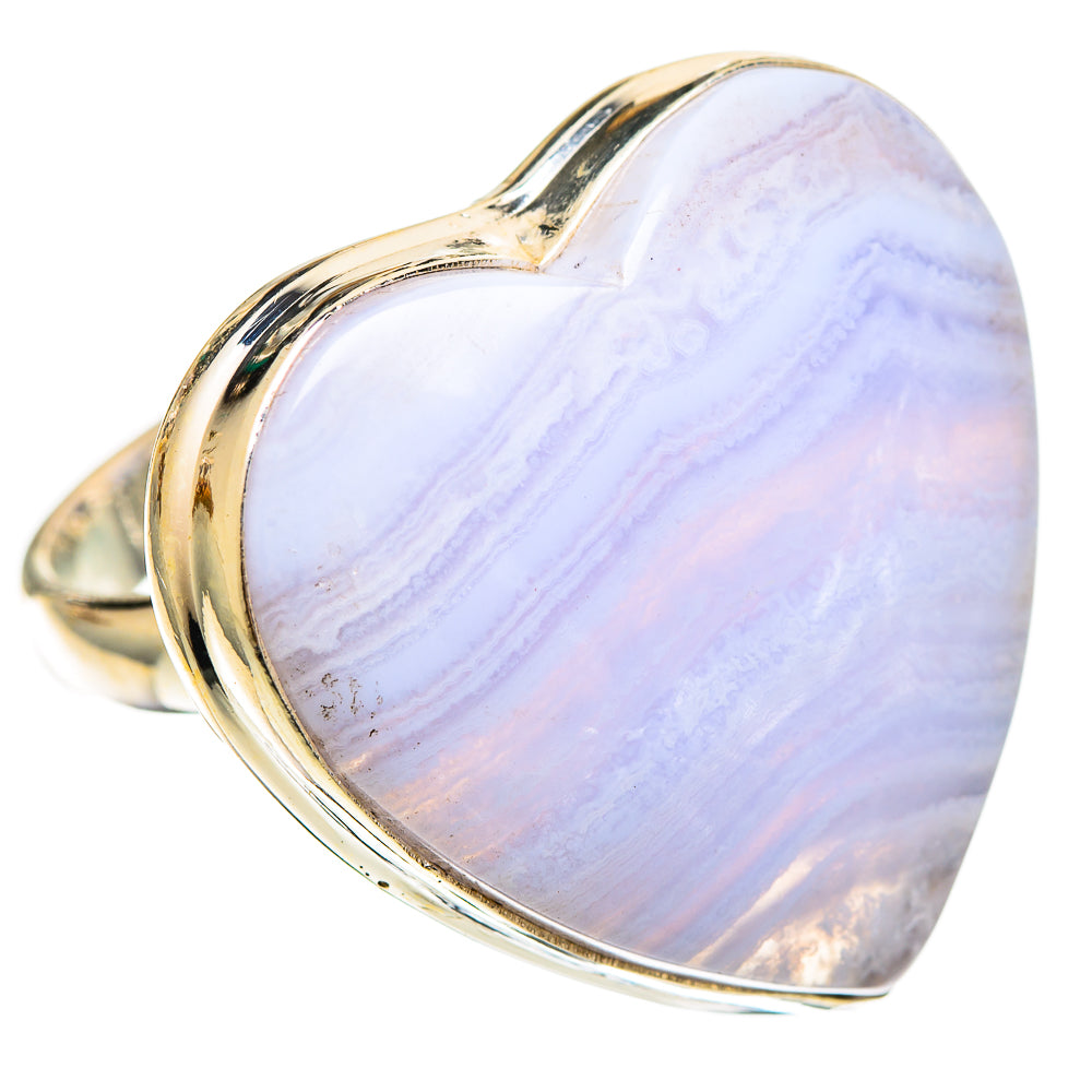 Blue Lace Agate Rings handcrafted by Anasilvercos - RING109448 - Photo 2
