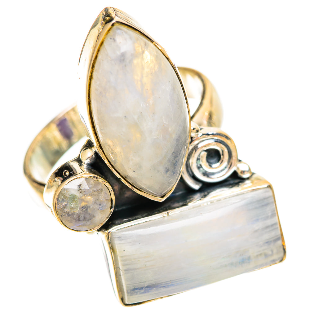 Rainbow Moonstone Rings handcrafted by Anasilvercos - RING109488 - Photo 2