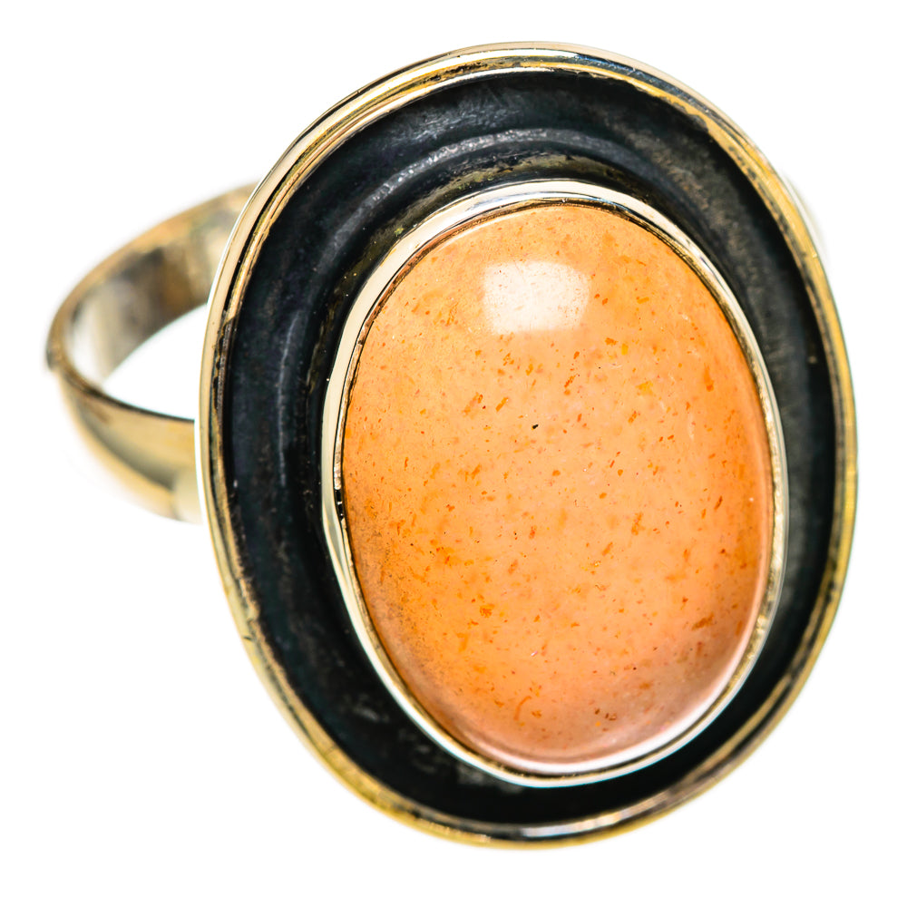Peach Moonstone Rings handcrafted by Anasilvercos - RING109544 - Photo 2