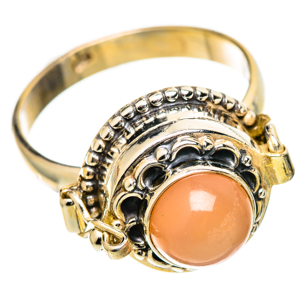 Peach Moonstone Rings handcrafted by Anasilvercos - RING109545 - Photo 2